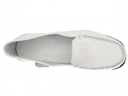 Mocassin GERVAISE Blanc Broderie Blanc