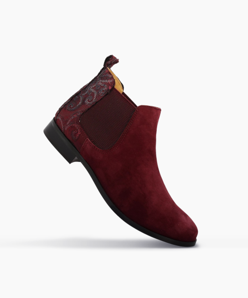 Bottines TUAL Bordeaux velours