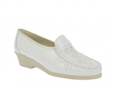 Mocassin OPALY Blanc Metal