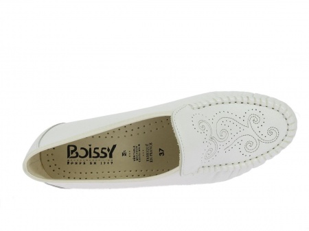 Mocassin OPALY Blanc Metal